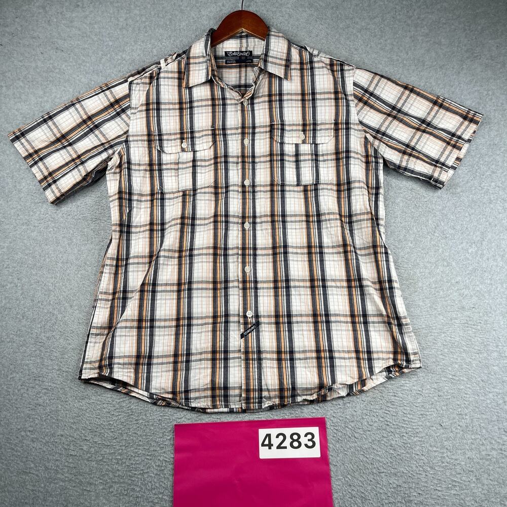 Ecko Unltd Shirt Large Multicolored Plaid Button Up Short Sleeve Mens Large
